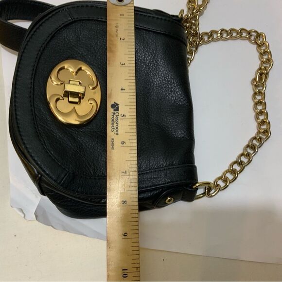 Emma Fox Leather crossbody bag gold chain strap accent - Picture 8 of 9